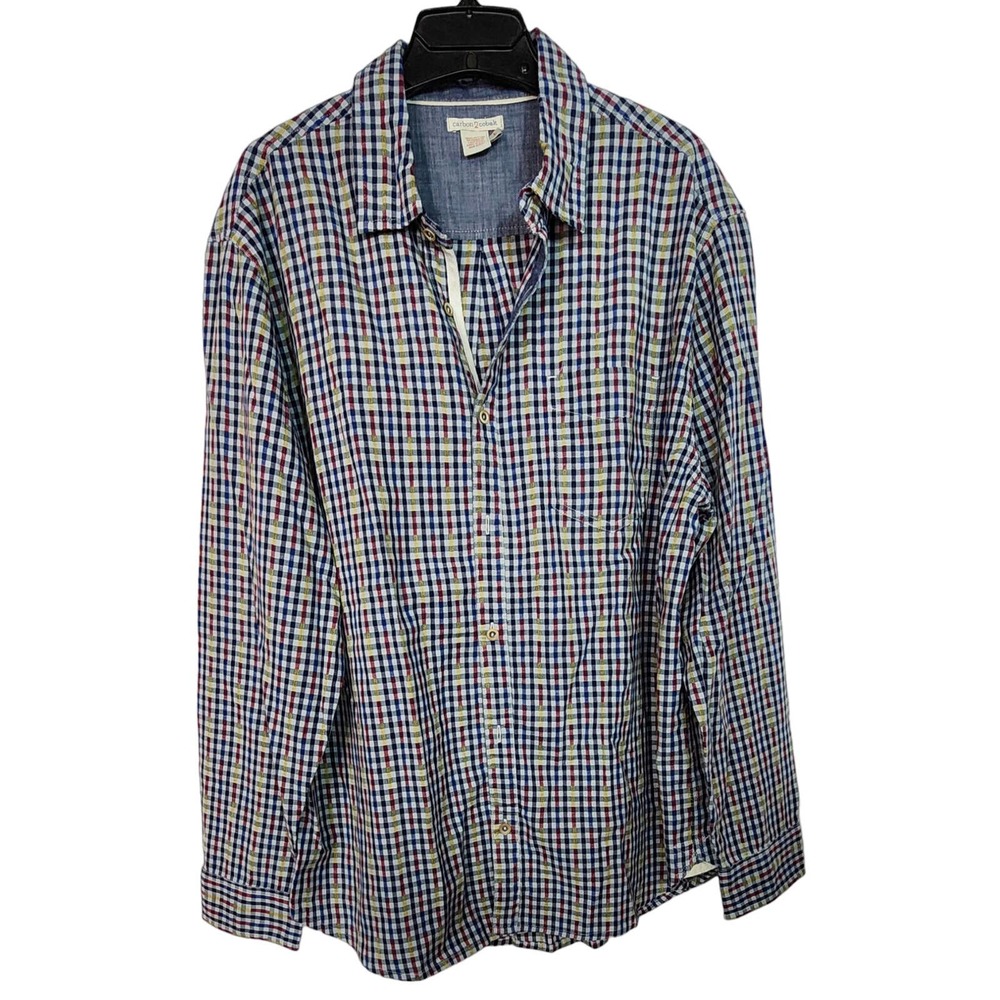 Carbon 2 Cobalt Printed Cotton Button Down Shirt L